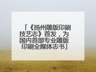 《扬州雕版印刷技艺志》首发，为国内首部专业雕版印刷全媒体志书