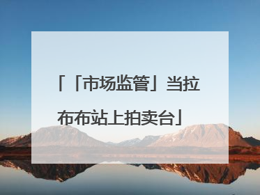「市场监管」当拉布布站上拍卖台