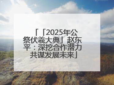 「2025年公祭伏羲大典」赵东平：深挖合作潜力 共谋发展未来
