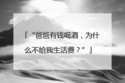 “爸爸有钱喝酒，为什么不给我生活费？”