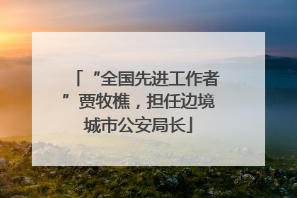 “全国先进工作者”贾牧樵，担任边境城市公安局长
