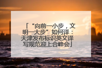 “向前一小步，文明一大步”如何译：天津发布标识英文译写规范迎上合峰会