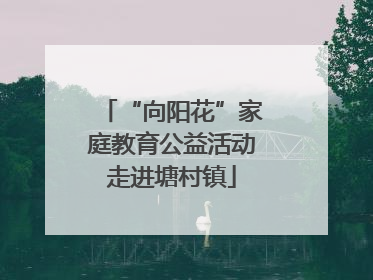 “向阳花”家庭教育公益活动走进塘村镇