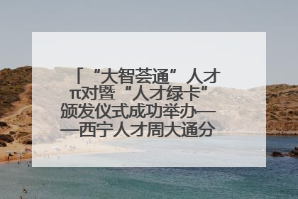 “大智荟通”人才π对暨“人才绿卡”颁发仪式成功举办——西宁人才周大通分会场亮点纷呈
