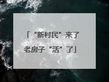 “新村民”来了 老房子“活”了