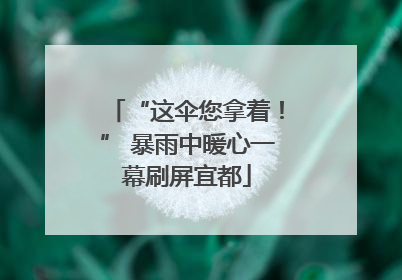 “这伞您拿着！” 暴雨中暖心一幕刷屏宜都