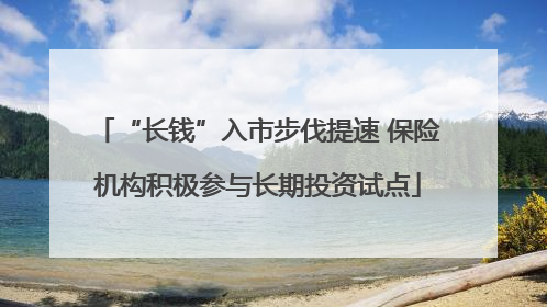 “长钱”入市步伐提速 保险机构积极参与长期投资试点