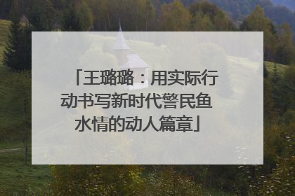 王璐璐：用实际行动书写新时代警民鱼水情的动人篇章