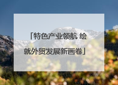 特色产业领航 绘就外贸发展新画卷