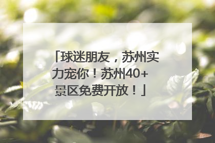 球迷朋友，苏州实力宠你！苏州40+景区免费开放！
