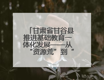 甘肃省甘谷县推进基础教育一体化发展——从“资源荒”到“满堂彩”