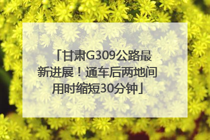 甘肃G309公路最新进展！通车后两地间用时缩短30分钟