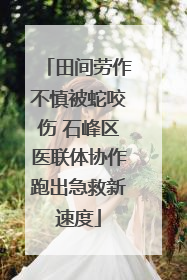 田间劳作不慎被蛇咬伤 石峰区医联体协作跑出急救新速度