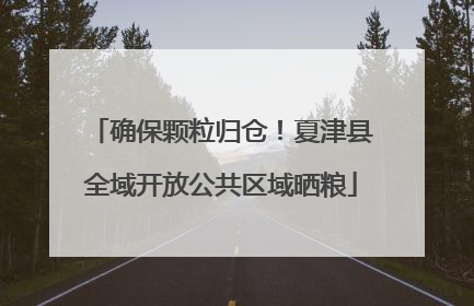 确保颗粒归仓！夏津县全域开放公共区域晒粮