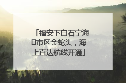 福安下白石宁海⇆市区金蛇头，海上直达航线开通