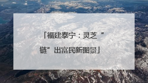 福建泰宁：灵芝“链”出富民新图景