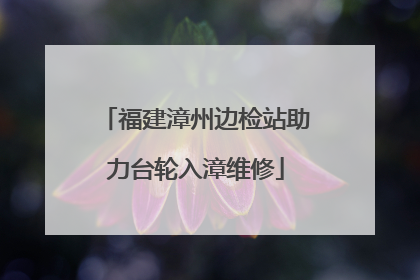 福建漳州边检站助力台轮入漳维修