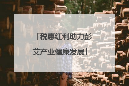 税惠红利助力彭艾产业健康发展
