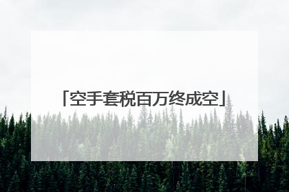 空手套税百万终成空