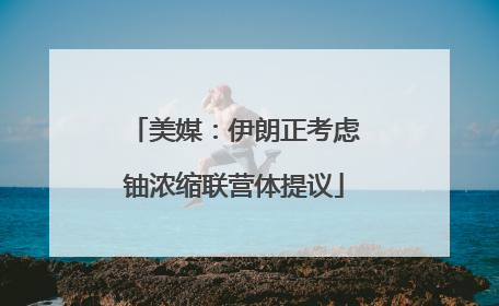 美媒：伊朗正考虑铀浓缩联营体提议