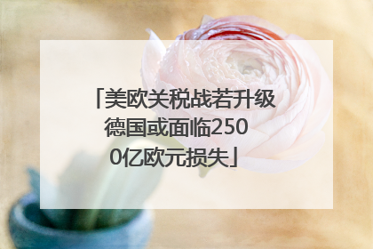 美欧关税战若升级 德国或面临2500亿欧元损失