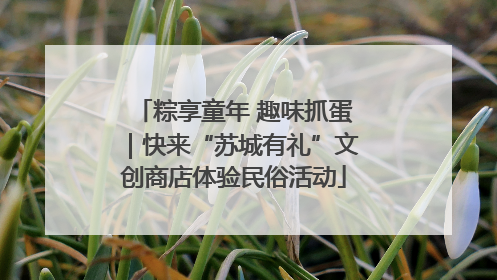 粽享童年 趣味抓蛋｜快来“苏城有礼”文创商店体验民俗活动