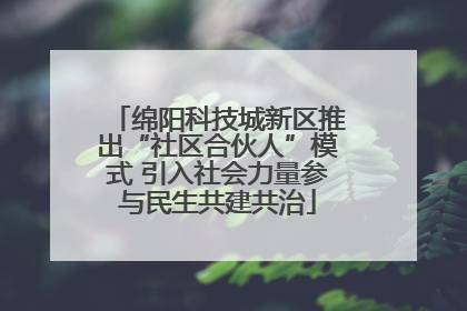 绵阳科技城新区推出“社区合伙人”模式 引入社会力量参与民生共建共治