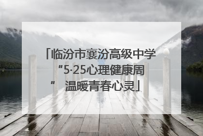 临汾市襄汾高级中学“5·25心理健康周” 温暖青春心灵