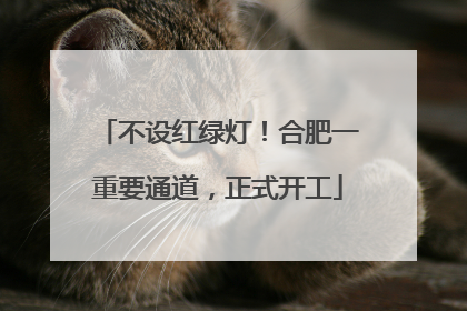 不设红绿灯！合肥一重要通道，正式开工