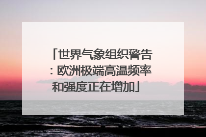世界气象组织警告：欧洲极端高温频率和强度正在增加