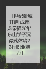 世纪新城开启 成都龙泉驿光华东山学子沉浸式体验72行职业魅力