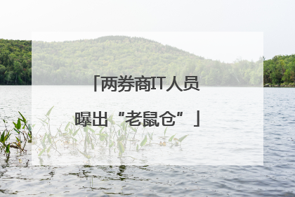 两券商IT人员曝出“老鼠仓”