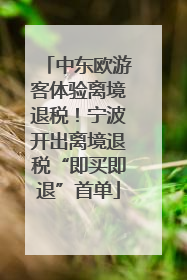 中东欧游客体验离境退税！宁波开出离境退税“即买即退”首单