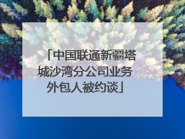 中国联通新疆塔城沙湾分公司业务外包人被约谈