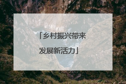 乡村振兴带来发展新活力