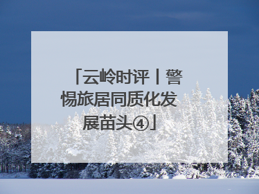 云岭时评丨警惕旅居同质化发展苗头④