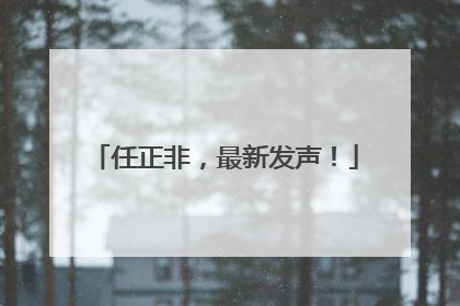 任正非，最新发声！