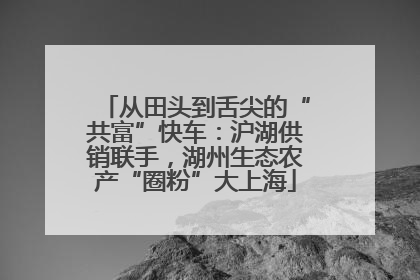 从田头到舌尖的“共富”快车：沪湖供销联手，湖州生态农产“圈粉”大上海