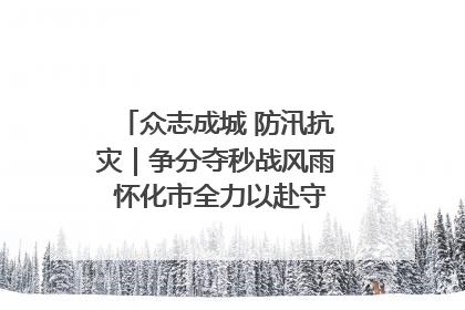 众志成城 防汛抗灾｜争分夺秒战风雨 怀化市全力以赴守护人民群众安全