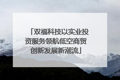 双福科技以实业投资服务领航低空商贸创新发展新潮流