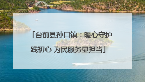 台前县孙口镇：暖心守护践初心 为民服务显担当