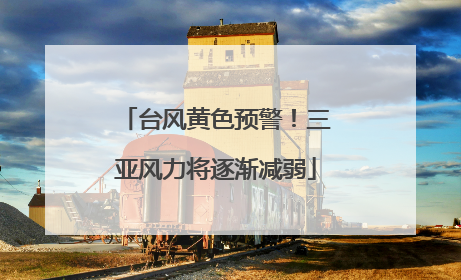 台风黄色预警！三亚风力将逐渐减弱