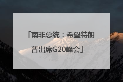 南非总统：希望特朗普出席G20峰会