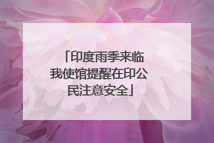 印度雨季来临 我使馆提醒在印公民注意安全