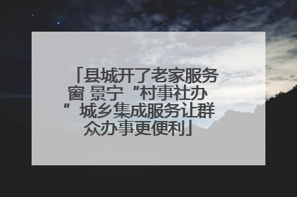 县城开了老家服务窗 景宁“村事社办”城乡集成服务让群众办事更便利