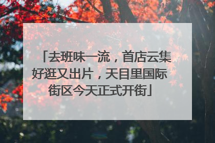 去班味一流，首店云集好逛又出片，天目里国际街区今天正式开街