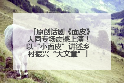 原创话剧《面皮》大同专场震撼上演！以“小面皮”讲述乡村振兴“大文章”