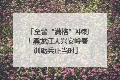 全警“满格”冲刺！黑龙江大兴安岭春训砺兵正当时