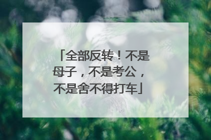 全部反转！不是母子，不是考公，不是舍不得打车