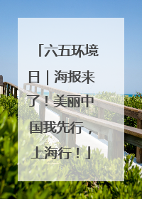 六五环境日｜海报来了！美丽中国我先行，上海行！
